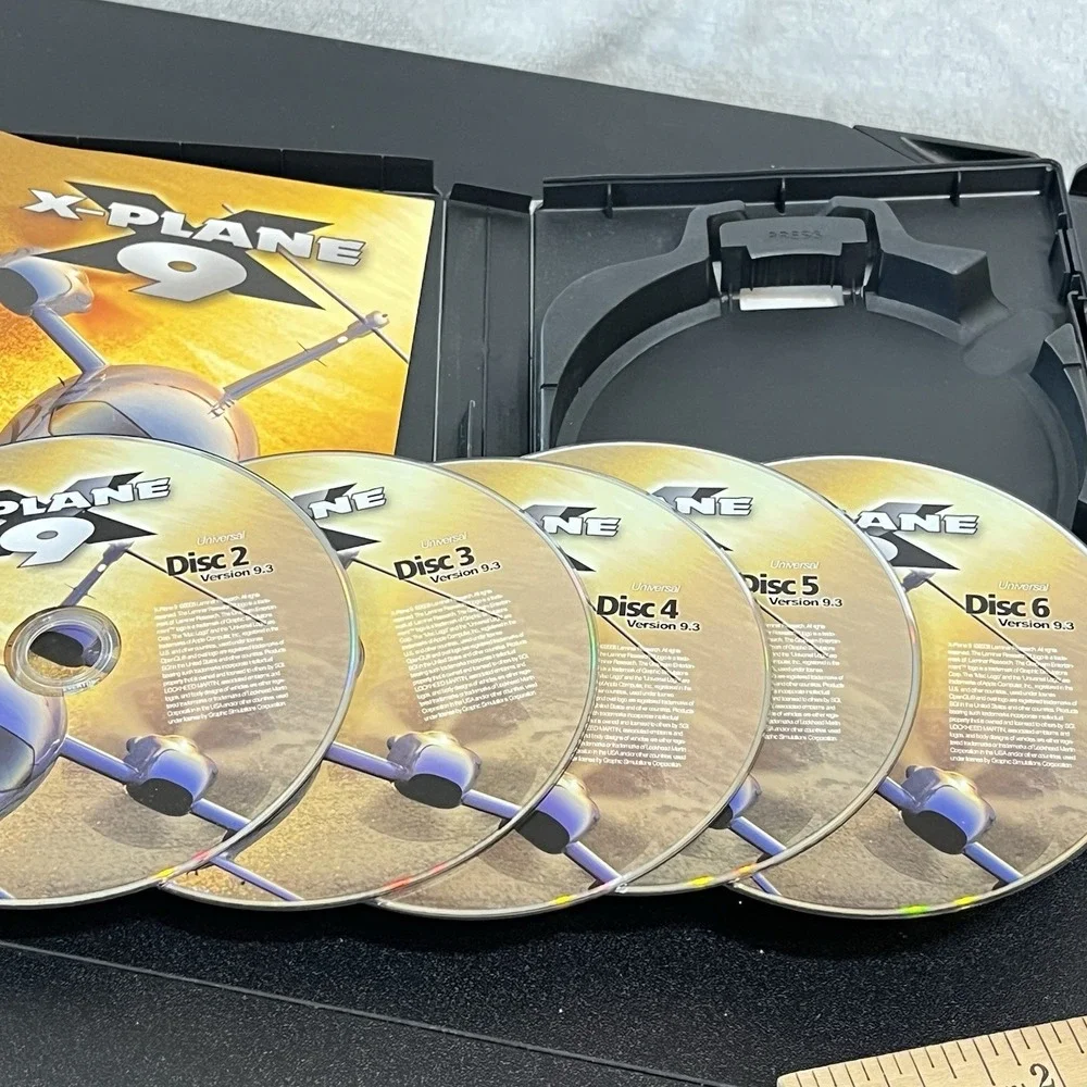 X-Plane 9 Flight Simulation PC Dvd Rom Software 2008 6 Discs - Disc 1 is MISSING